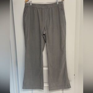 Women's Toad&Co Organic Cotton Wide Leg Mid-Wale Grey Pull-On Cords: Size L